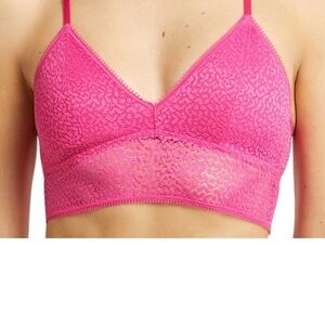 NWT! DKNY Hot Pink Lace Bralette